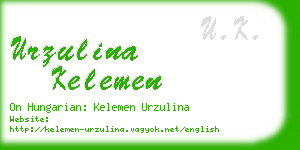 urzulina kelemen business card
